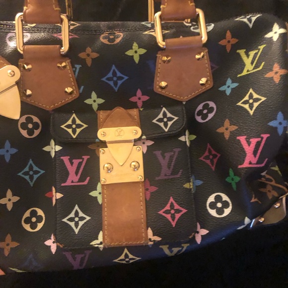 Louis Vuitton multiple color handbag with matching wallet - Picture 5 of 16